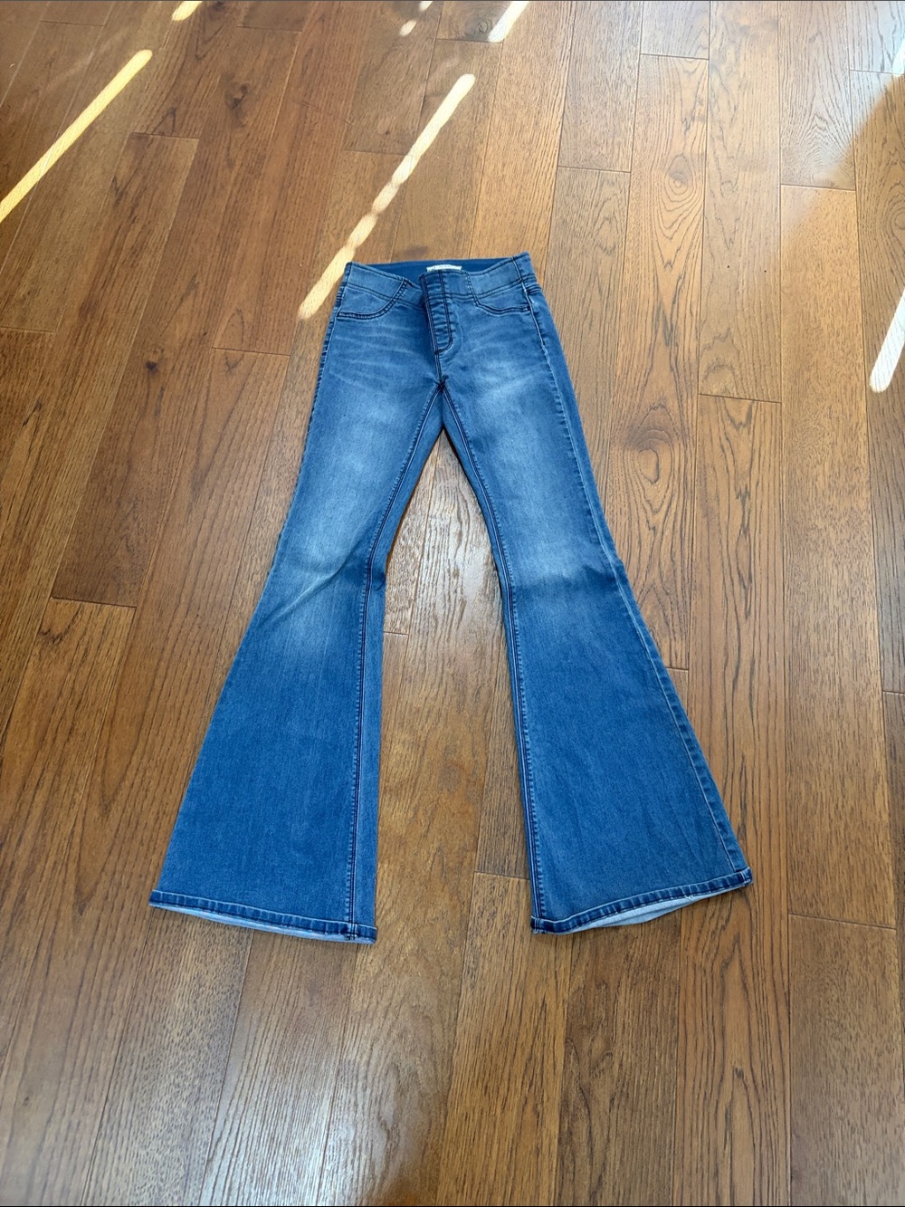 Blue Women's High-Rise Flared Jeans